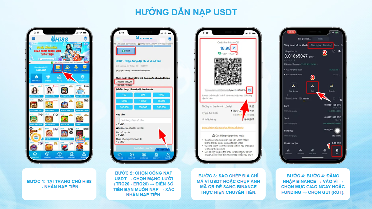 Hướng dẫn Nạp tiền USTD