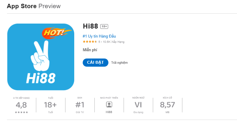 Giao diện tải app IOS